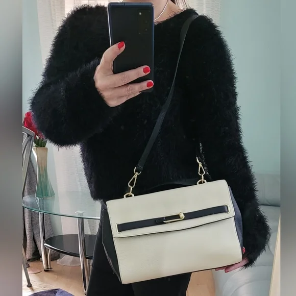 Talbots Elegant Black and White Leather Crossbody/Handbag ❤️ - Picture 8 of 8